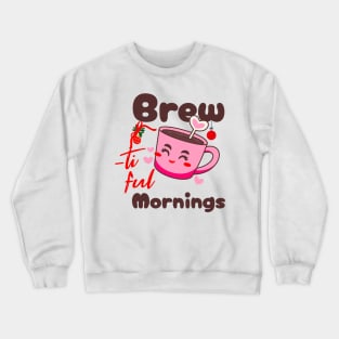 Christmas Coffee Brew-tiful Mornings Coffee Lover Crewneck Sweatshirt